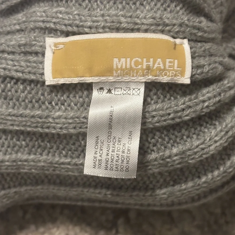 Michael Kors Charcoal Knit Beanie with Pom